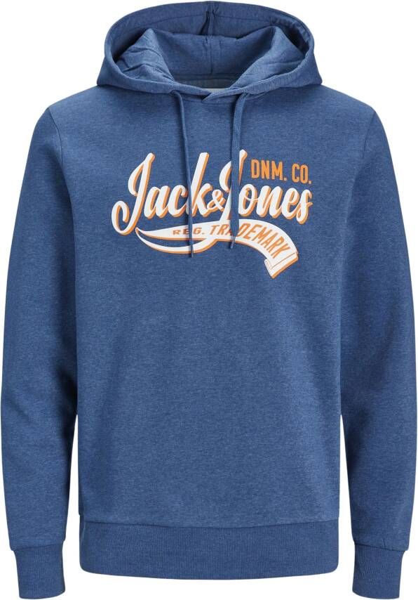 JACK & JONES PLUS SIZE hoodie JJELOGO Plus Size met printopdruk blauw