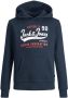 Jack & jones JUNIOR hoodie JJELOGO met logo donkerblauw Sweater Logo 128 - Thumbnail 2