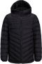 Jack & jones JUNIOR gewatteerde jas JJEHERO zwart Jongens Polyester Capuchon 152 - Thumbnail 2