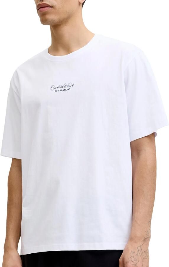 JACK & JONES oversized T-shirt met backprint wit - Foto 4