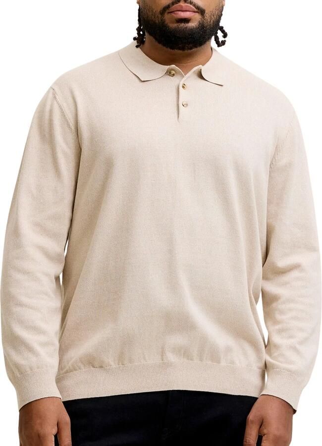 Jack & jones Basic Knit LS Polo Heren (plussize)