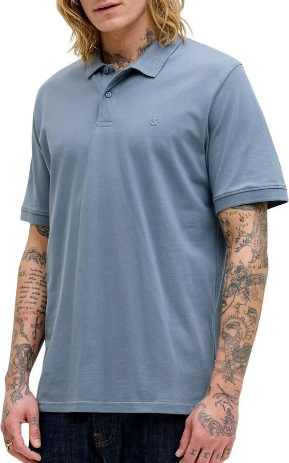 JACK & JONES ESSENTIALS slim polo blauw - Foto 4