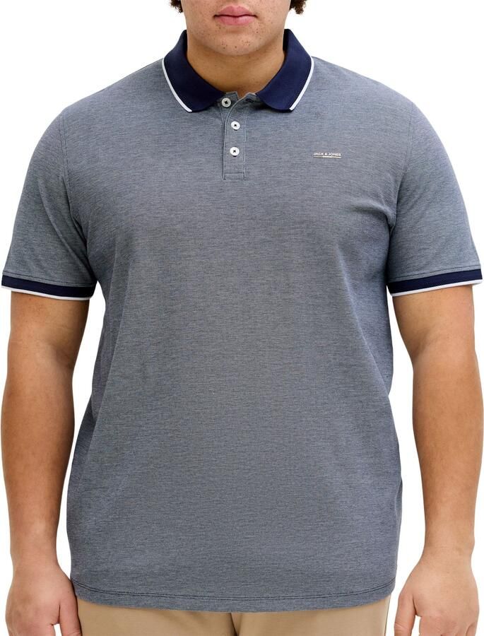 JACK & JONES PLUS SIZE regular polo Plus Size donkerblauw - Foto 4