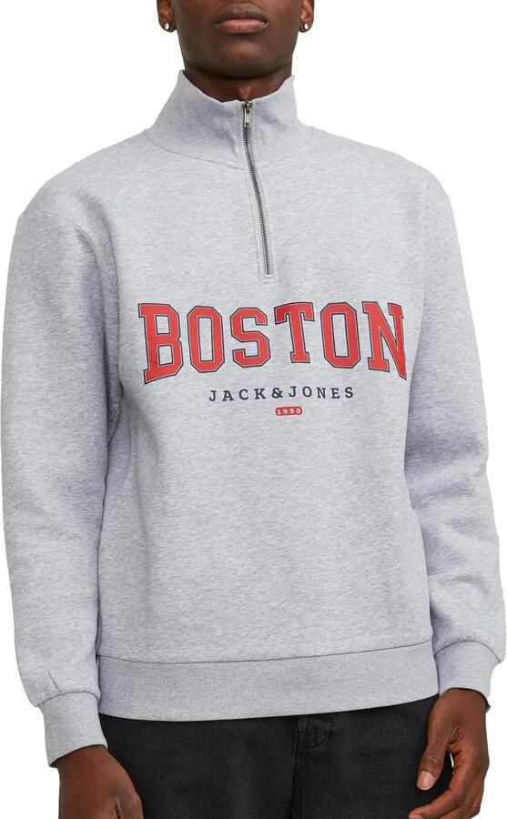 Jack & jones Bradley Cedric Half Zip Hoodie Gray Heren