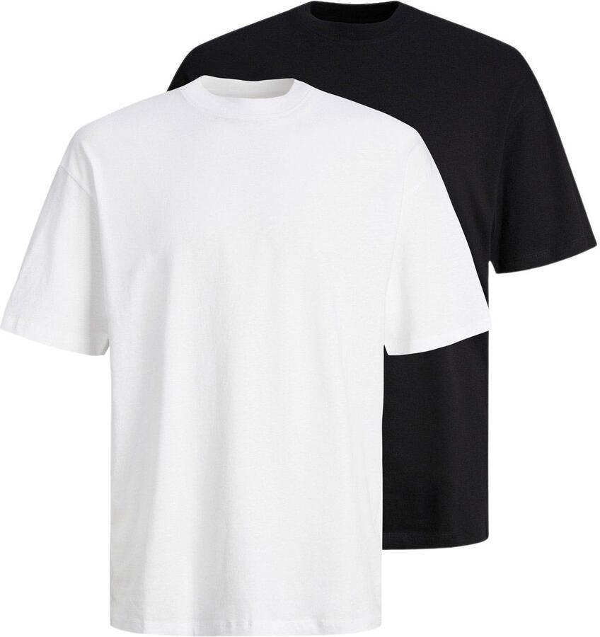 Jack & Jones Shirt met ronde hals JJEBRADLEY TEE SS O-NECK 2PK MP NOOS (2-delig)