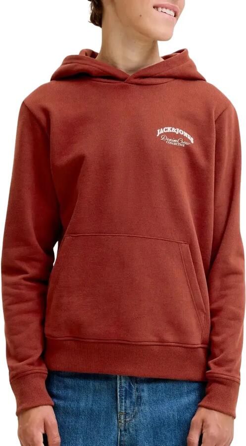 JACK & JONES JUNIOR rechtvallende hoodie met backprint rood - Foto 4