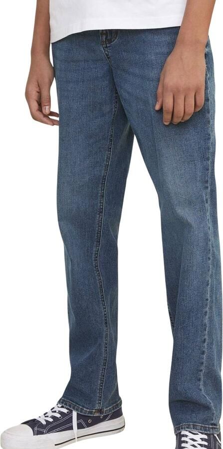 Jack & jones JUNIOR regular jeans JJICLARK medium blue denim Blauw Jongens Stretchdenim 128 - Foto 4