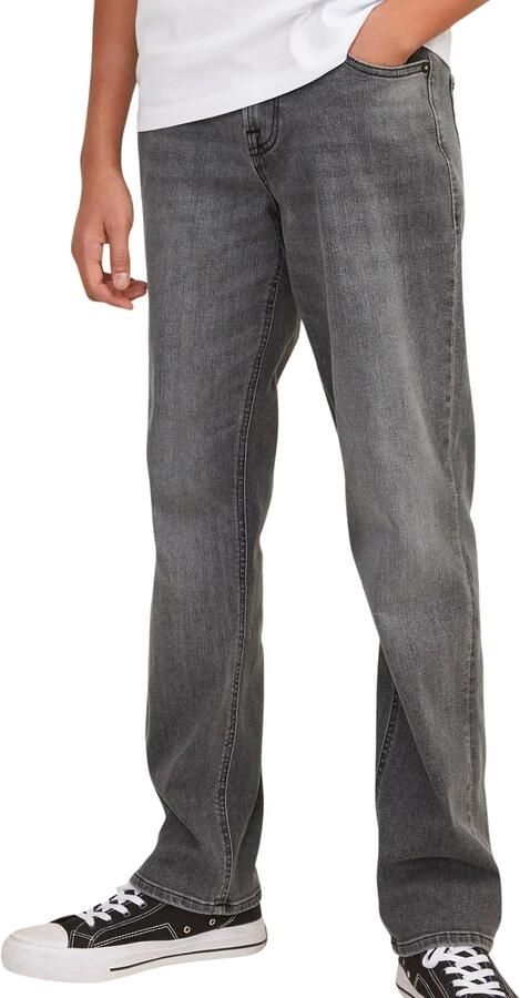 Jack & jones JUNIOR regular fit jeans JJICLARK grey denim Grijs Jongens Stretchdenim 152 - Foto 4
