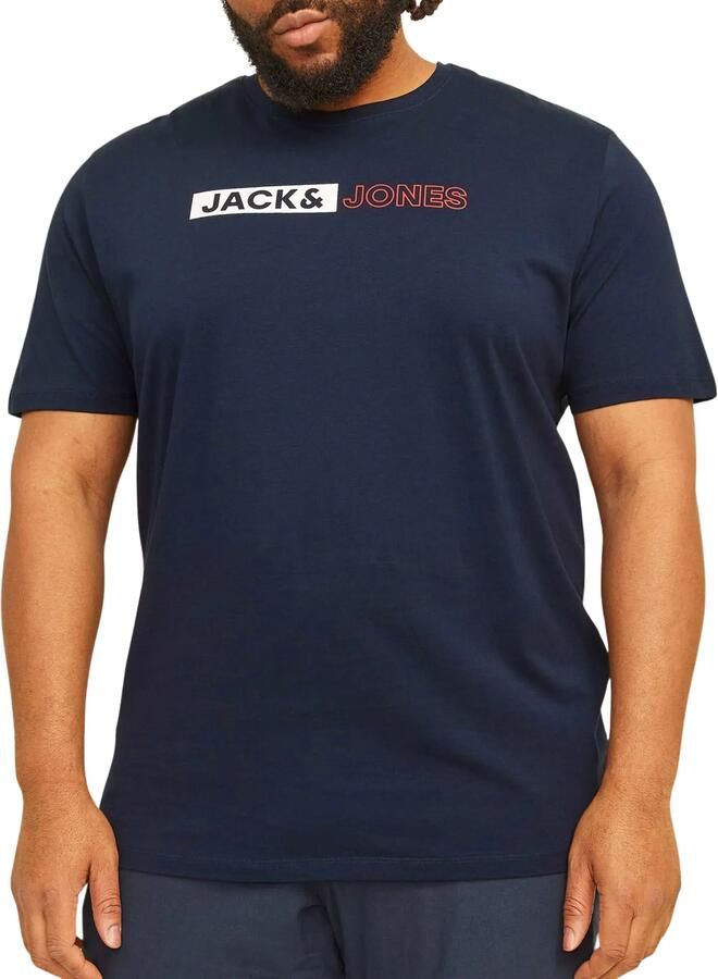 JACK & JONES PLUS SIZE slim fit T-shirt JJECORP Plus Size met printopdruk
