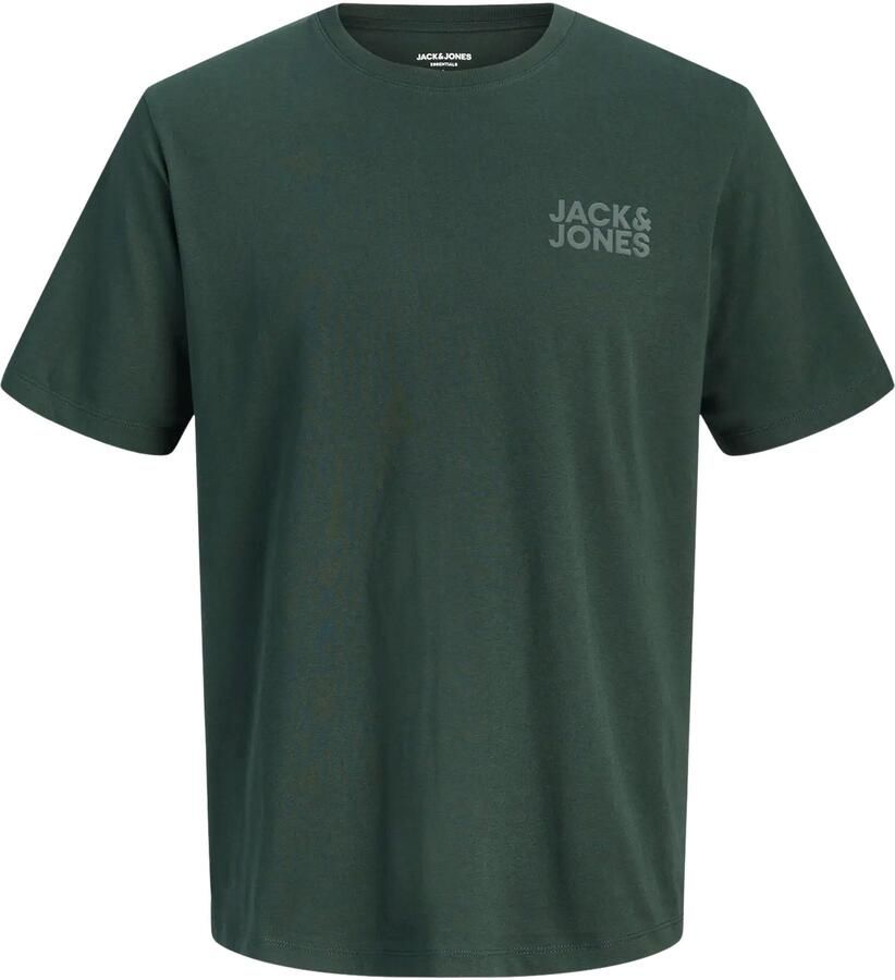 JACK & JONES PLUS SIZE regular fit T-shirt met logo donkergroen - Foto 3