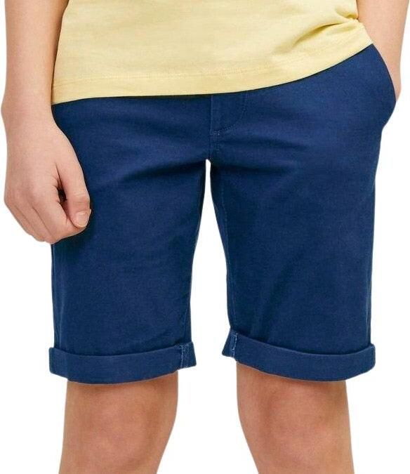 Jack & jones JUNIOR chino short JPSTDAVID JJCHINO navy blazer Korte broek Blauw Jongens Stretchkatoen 128 - Foto 3