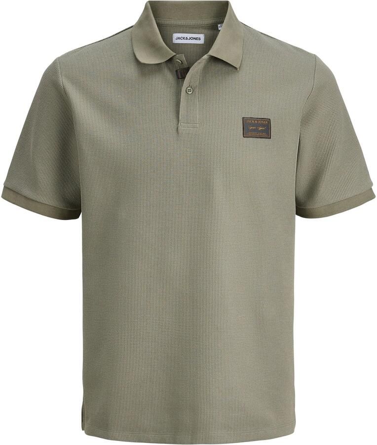 JACK & JONES regular polo met textuur groen