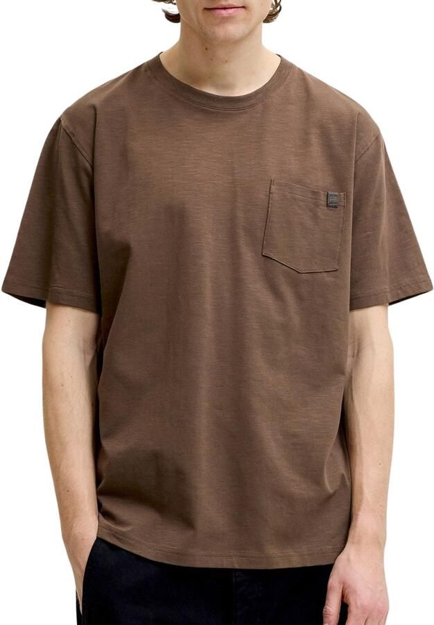 JACK & JONES ESSENTIALS relaxed fit T-shirt bruin - Foto 4