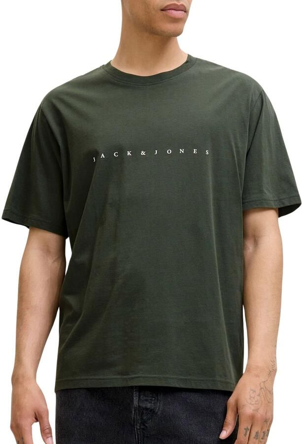 Jack & Jones Shirt met ronde hals JJESTAR met pigmentprint en katoengevoel