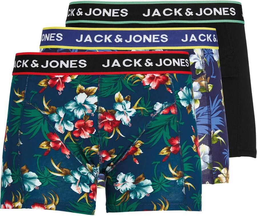 Jack & Jones Trunk JACFLOWER met bloemenprint en elastische band bedrukt modieus nauwsluitend katoenmix boorden (set 3 stuks) - Foto 3