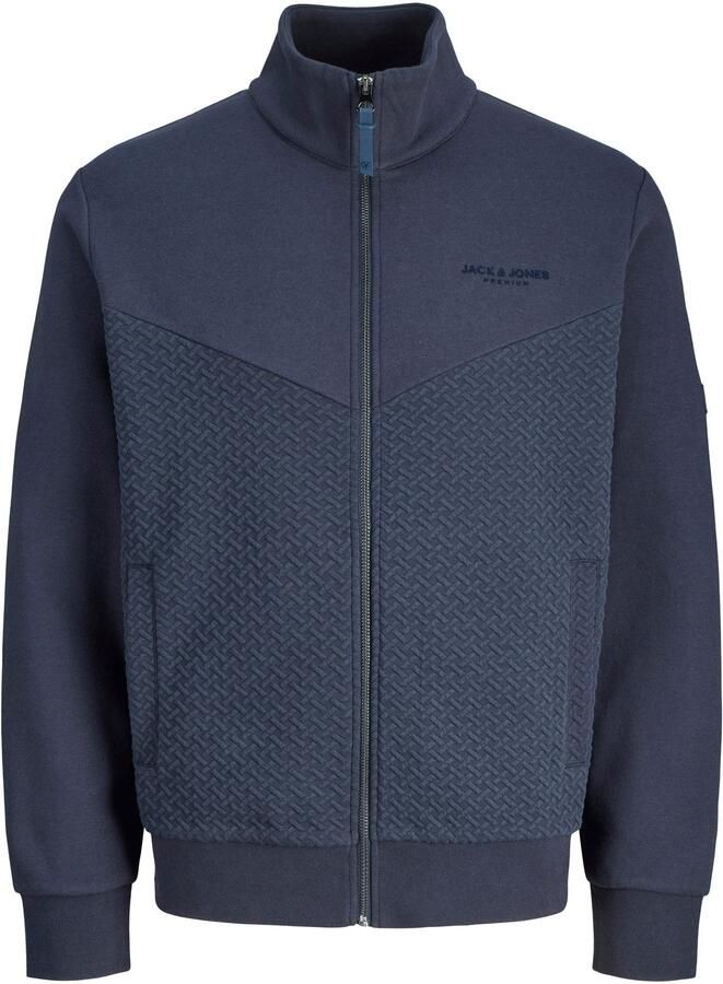 JACK & JONES PLUS SIZE sweatvest met textuur donkerblauw - Foto 3