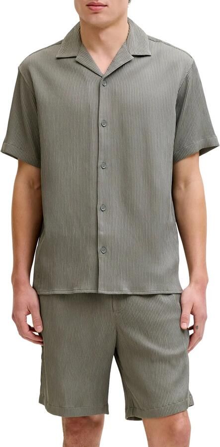 JACK & JONES ESSENTIALS relaxed casual overhemd en short groen - Foto 4