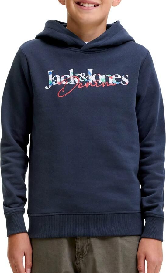JACK & JONES JUNIOR hoodie met print donkerblauw - Foto 4