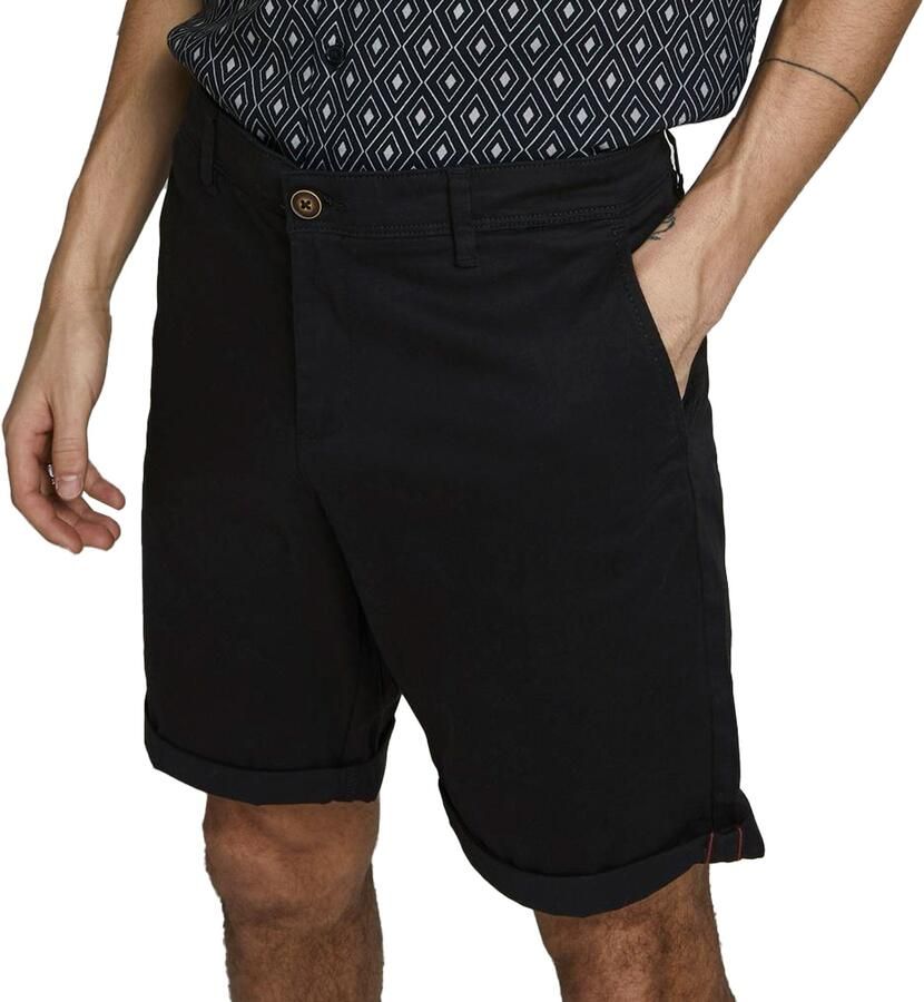 JACK & JONES JEANS INTELLIGENCE regular fit chino short Bowie zwart