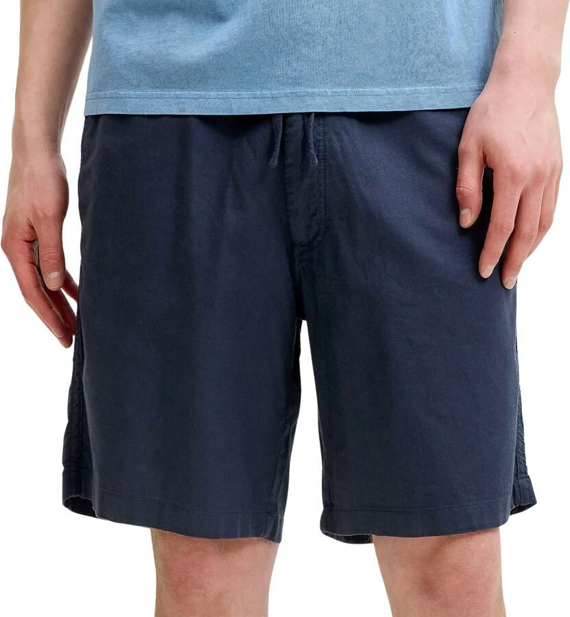 JACK & JONES PANTS STUDIO JPSTJAIDEN relaxed casual short met linnen donkerblauw - Foto 3