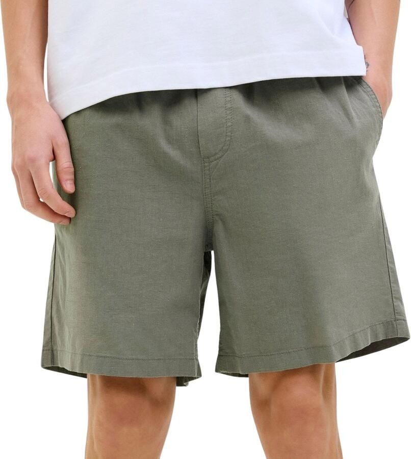 JACK & JONES PANTS STUDIO linnen regular casual short JPSTJAIDEN groen - Foto 2