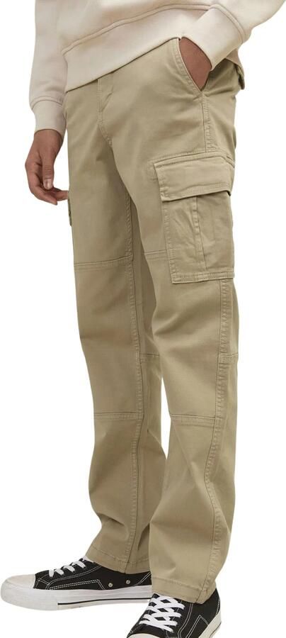 Jack & jones JUNIOR loose fit cargobroek JPSTKANE JJHARLOW beige Jongens Stretchkatoen 128 - Foto 4