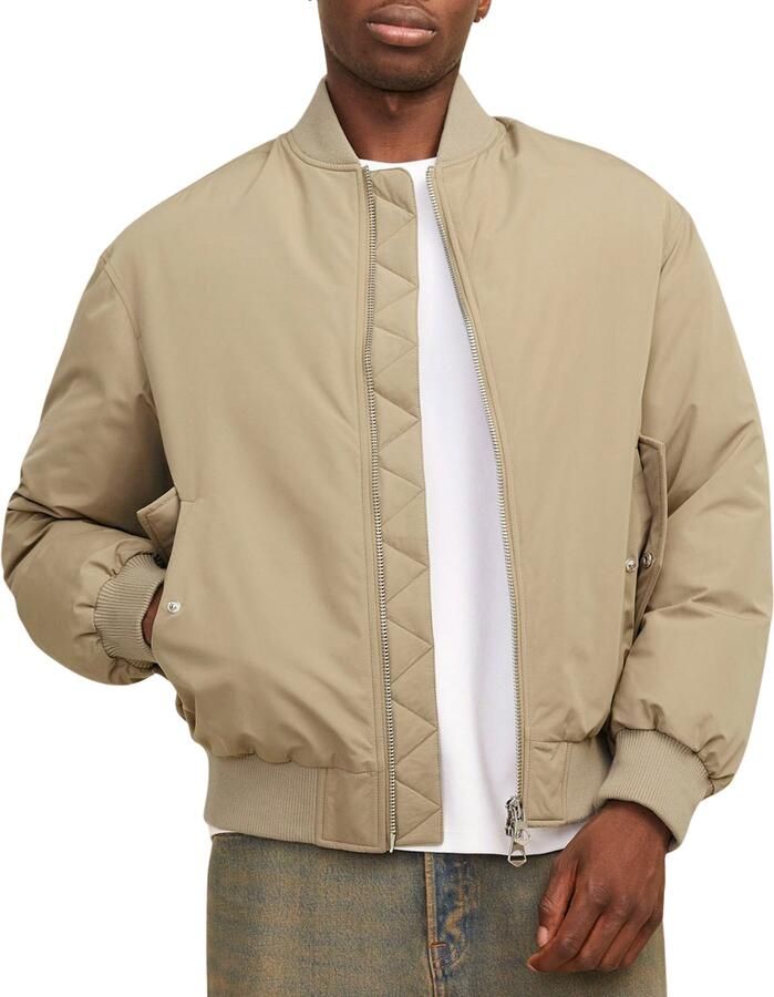 Jack & jones Zachte Utility Bomber Jas Beige Heren
