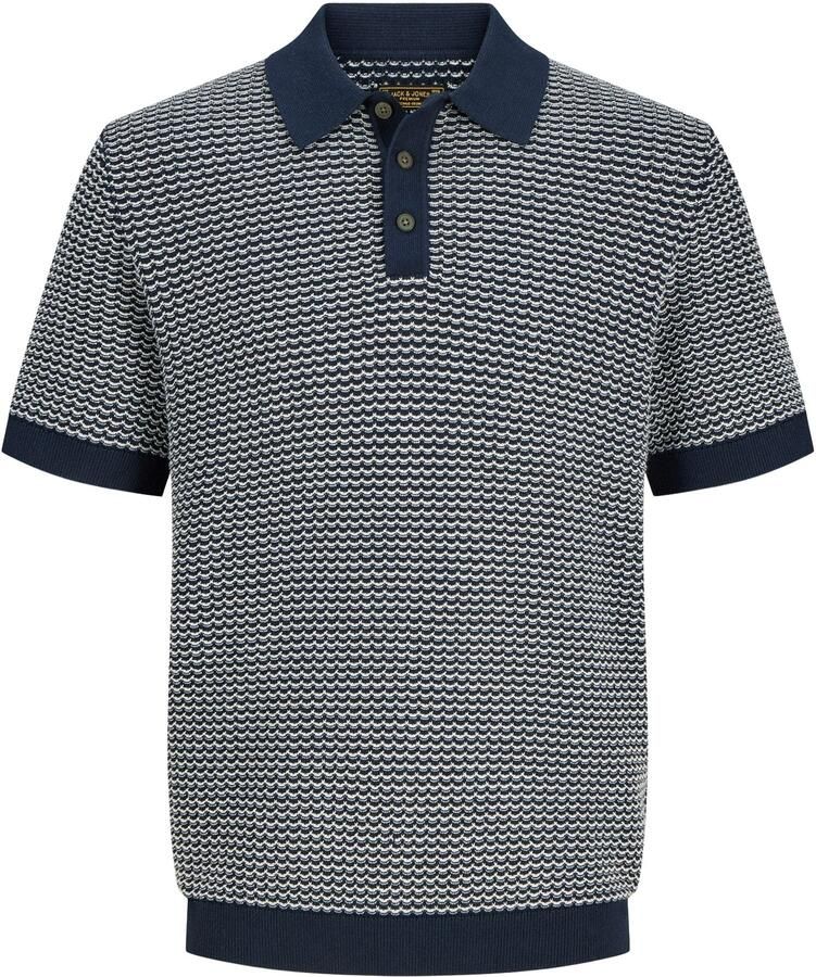 JACK & JONES PLUS SIZE regular polo gebreid Plus Size donkerblauw