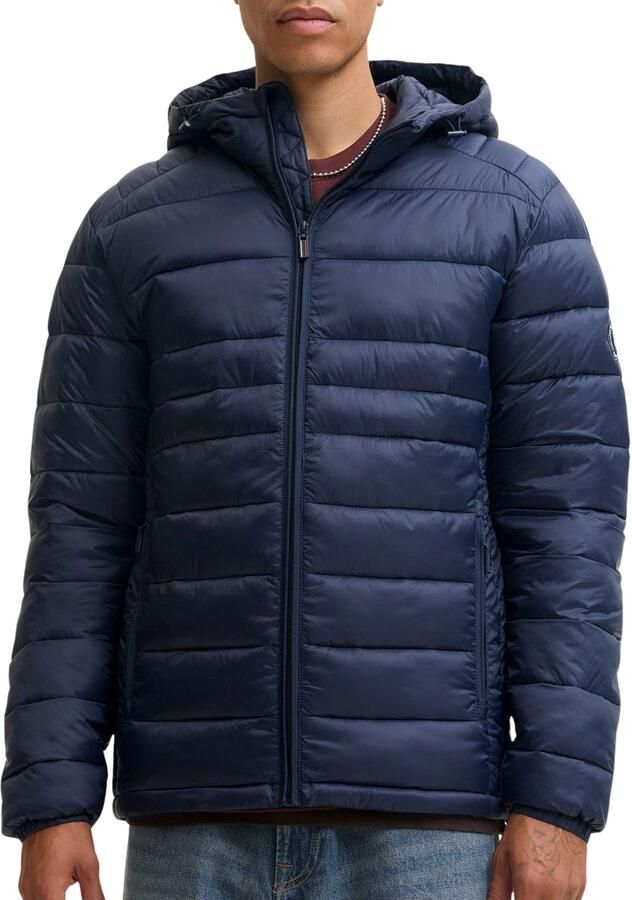 JACK & JONES ESSENTIALS gewatteerde quilted jas donkerblauw - Foto 4