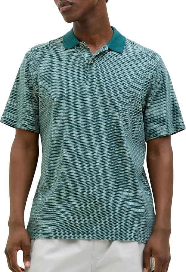 JACK & JONES CORE regular polo met ingebreid patroon groen - Foto 4