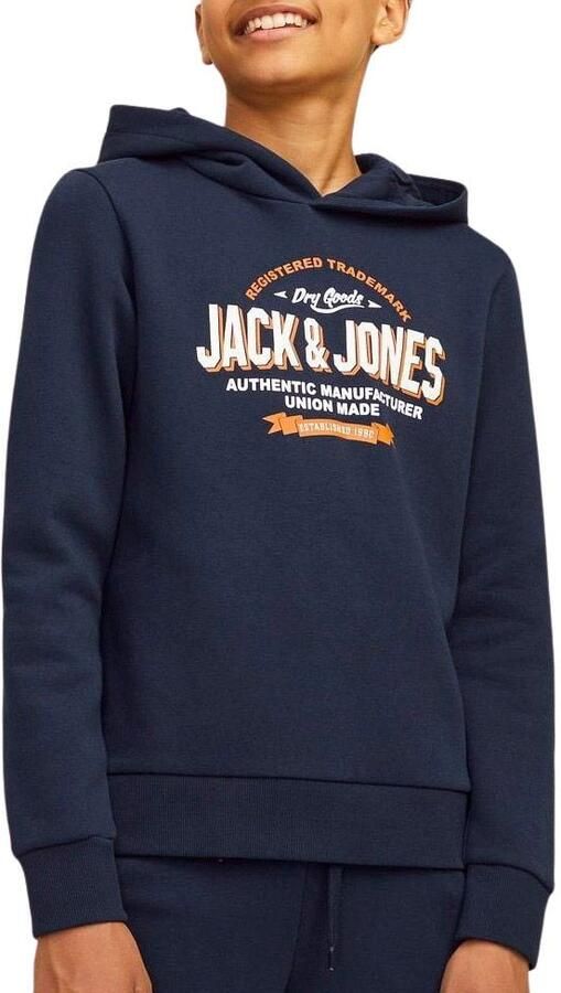 Jack & jones JUNIOR hoodie JJELOGO met logo donkerblauw Sweater Logo 128 - Foto 3