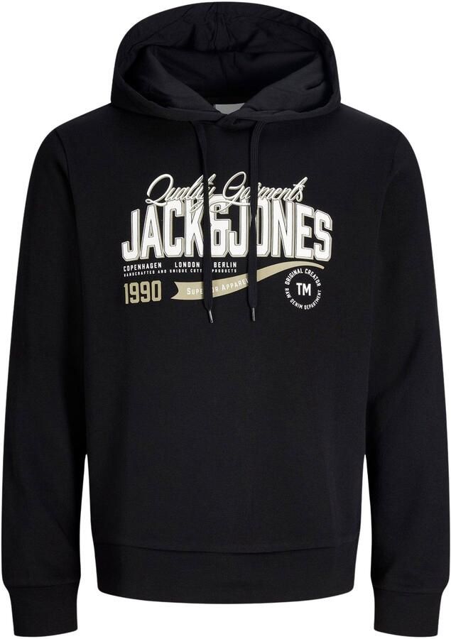 JACK & JONES PLUS SIZE regular fit hoodie met print zwart - Foto 3