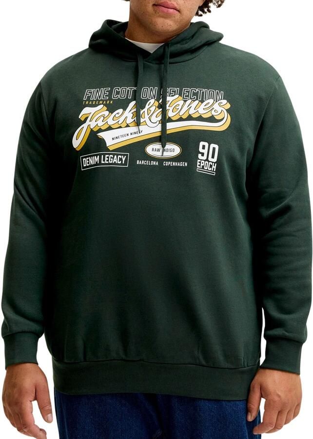 JACK & JONES PLUS SIZE regular fit hoodie met print donkergroen - Foto 4