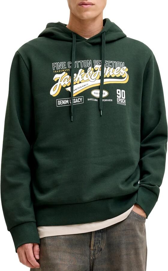 JACK & JONES ESSENTIALS regular fit hoodie met print groen - Foto 4