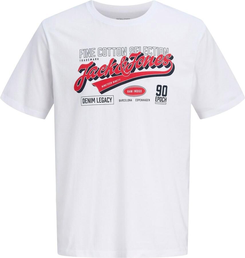 JACK & JONES PLUS SIZE regular fit T-shirt met print wit - Foto 3