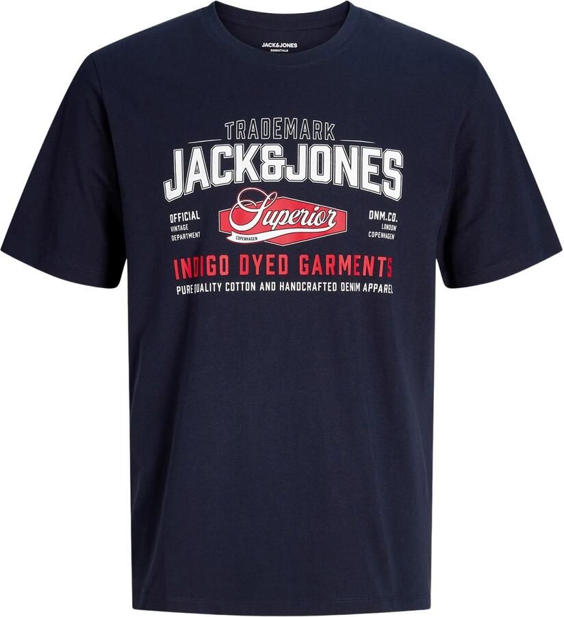 JACK & JONES PLUS SIZE regular fit T-shirt met print donkerblauw - Foto 3