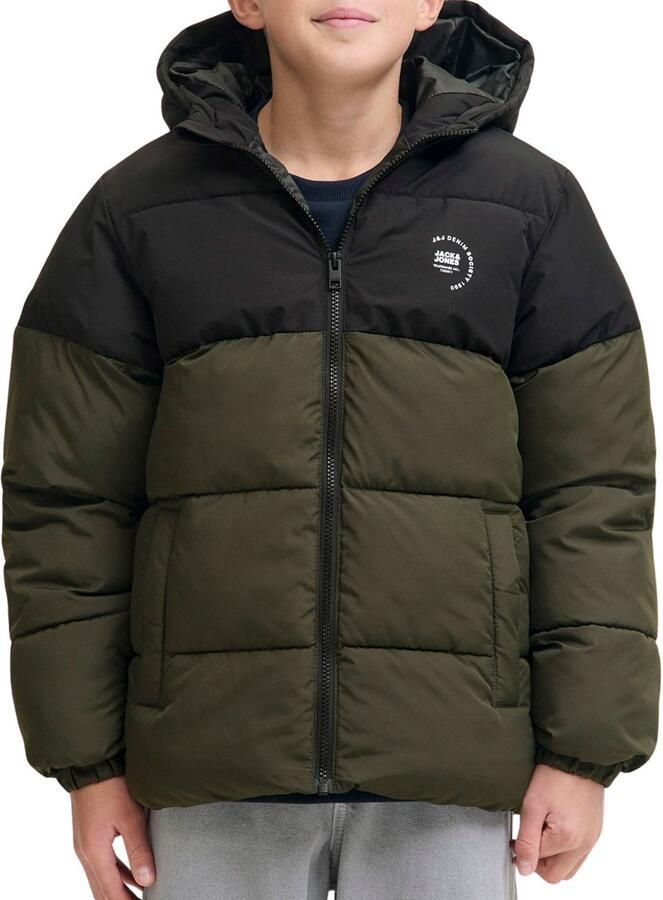 Jack & jones Maze Logo Hood Puffer Jas Junior