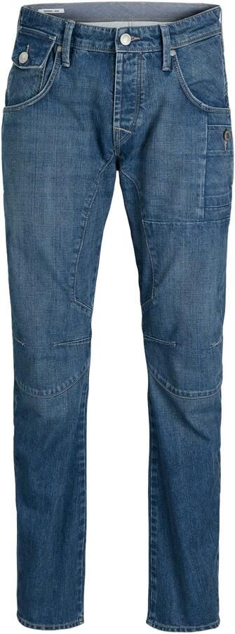 JACK & JONES JEANS INTELLIGENCE tapered fit jeans JJMIKE blauw