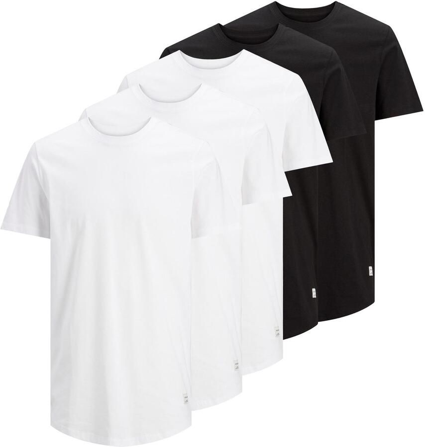 Jack & Jones T-shirt JJENOA TEE SS CREW NECK 5PK MP NOOS (5-delig Set van 5)
