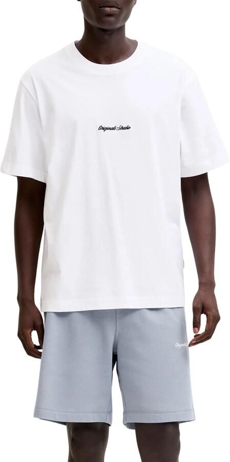 JACK & JONES ORIGINALS relaxed T-shirt en sweatshort wit (set van 2) - Foto 3