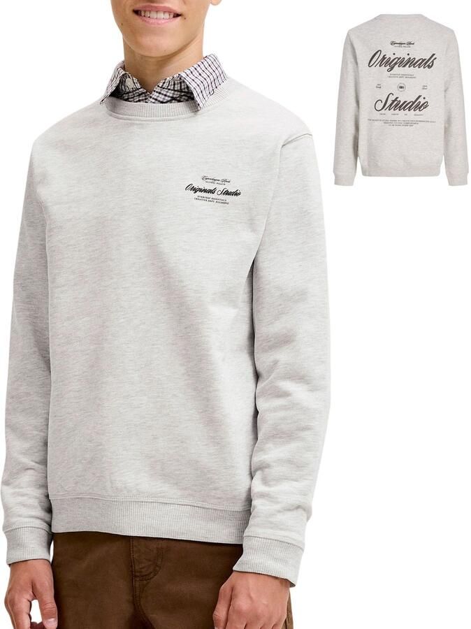 JACK & JONES JUNIOR sweater met backprint grijs - Foto 4