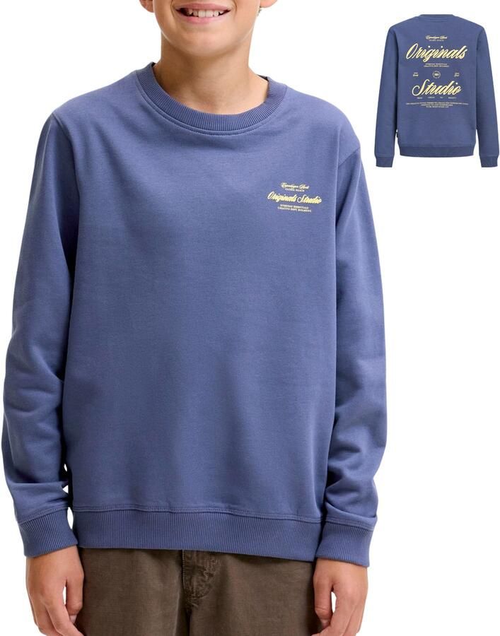 JACK & JONES JUNIOR sweater met backprint blauw - Foto 3