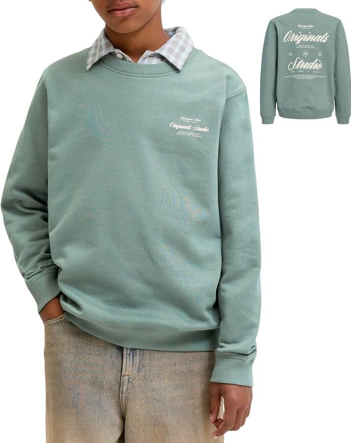 JACK & JONES JUNIOR sweater met backprint groen - Foto 4
