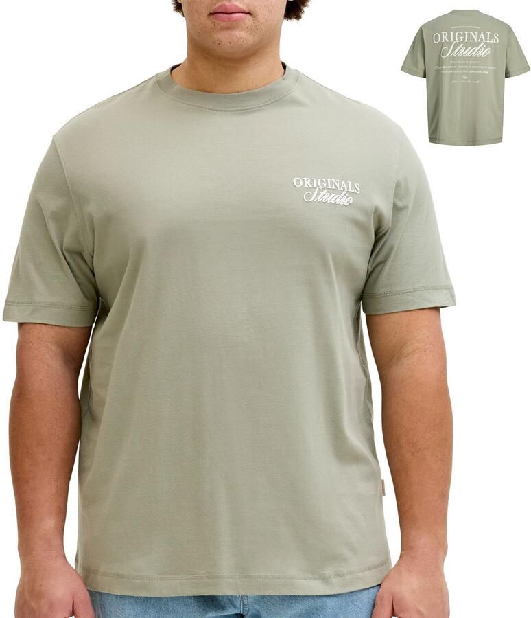 JACK & JONES PLUS SIZE regular T-shirt met backprint Plus Size groen - Foto 4