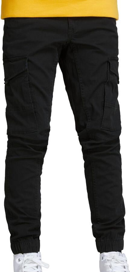 Jack & jones JUNIOR cargobroek JJIPAUL zwart Jongens Stretchkatoen Effen 140 - Foto 8