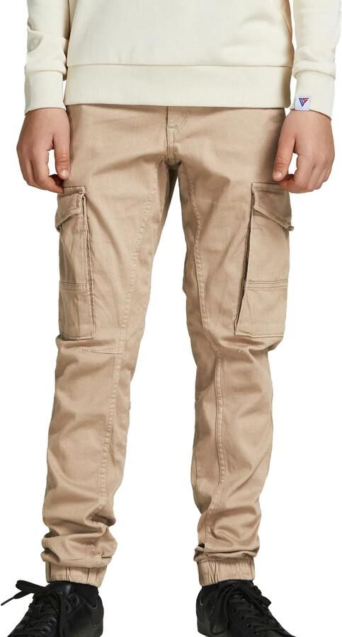 Jack & jones JUNIOR tapered fit cargobroek JPSTPAUL beige- Jongens Stretchkatoen 152 - Foto 12