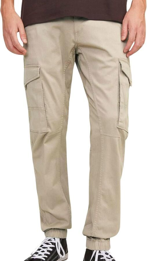 JACK & JONES PANTS STUDIO slim fit cargo broek JPSTPAUL FLAKE beige