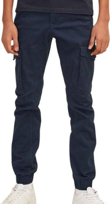 Jack & jones JUNIOR cargobroek JJIPAUL donkerblauw Jongens Stretchkatoen 176 - Foto 6