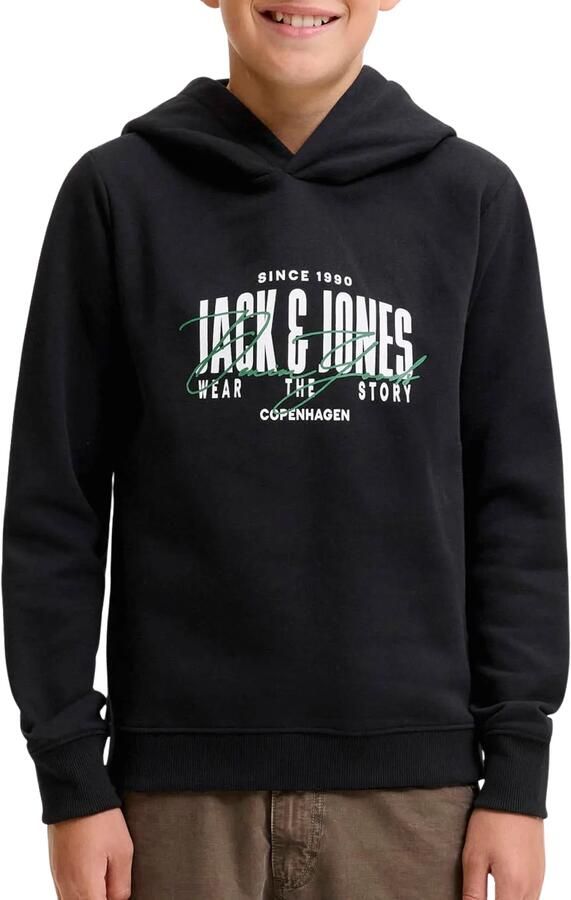 JACK & JONES JUNIOR hoodie met logo zwart - Foto 3