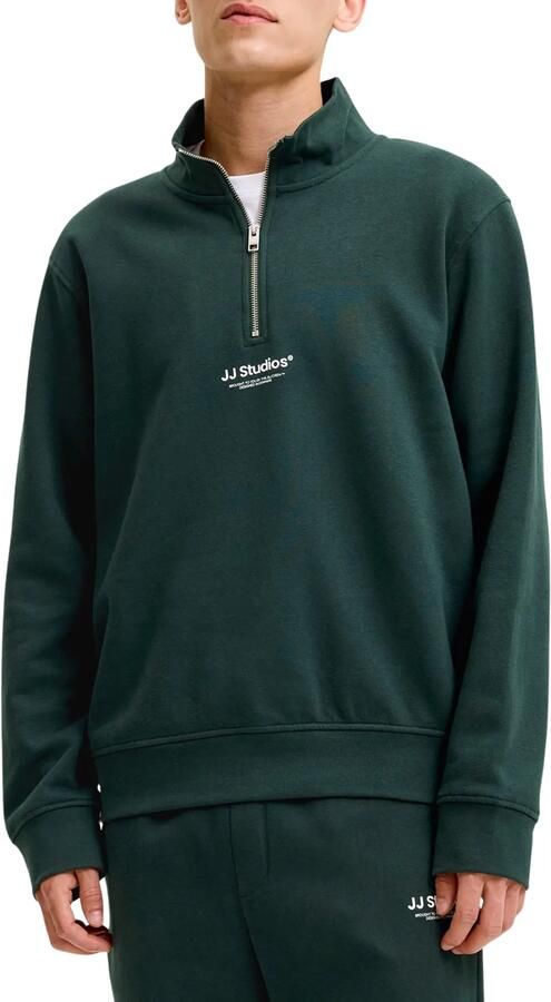 JACK & JONES ESSENTIALS relaxed fit trui met print donkergroen - Foto 5